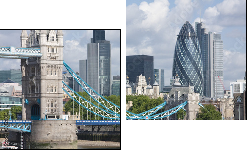 Tower Bridge and the Gherkin - Zweiteiliges Leinwandbild, Diptychon