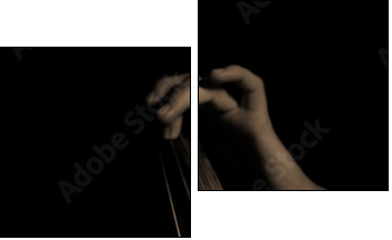 Musician playing contrabass - Zweiteiliges Leinwandbild, Diptychon