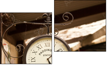 Railway clock - Zweiteiliges Leinwandbild, Diptychon