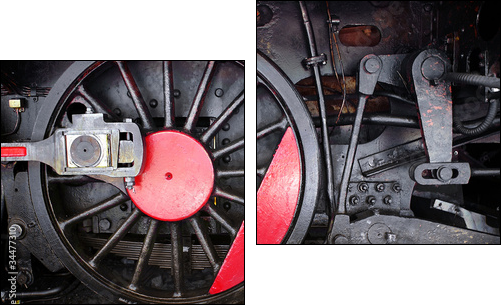 Locomotive Wheel - Zweiteiliges Leinwandbild, Diptychon
