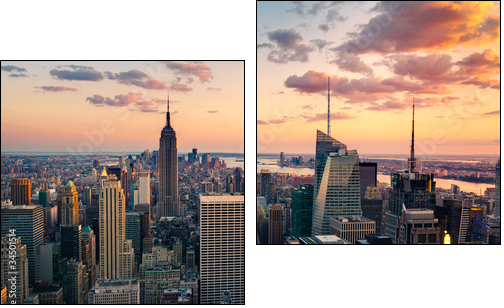 New York Empire state building Times square - Zweiteiliges Leinwandbild, Diptychon