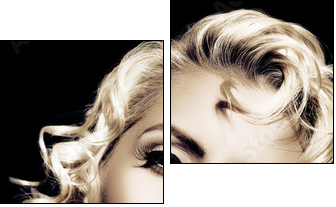 Marilyn Monroe imitation. Retro style - Zweiteiliges Leinwandbild, Diptychon