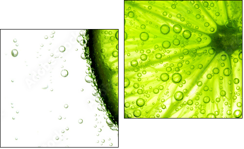 lime slice in water - Zweiteiliges Leinwandbild, Diptychon