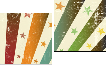 retro multicolor grunge flag - Zweiteiliges Leinwandbild, Diptychon