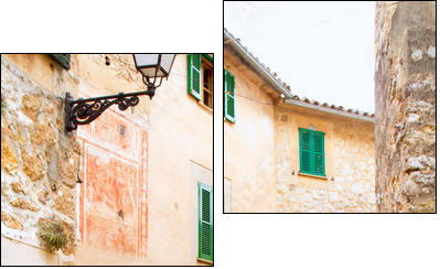 Medieval Valldemosa traditional Majorca village - Zweiteiliges Leinwandbild, Diptychon