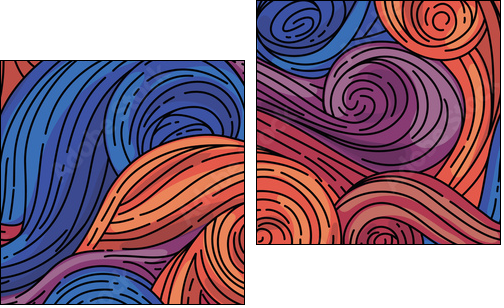 Seamless vector pattern. Van Gogh style - Zweiteiliges Leinwandbild, Diptychon