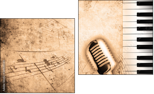 dirty music background - Zweiteiliges Leinwandbild, Diptychon