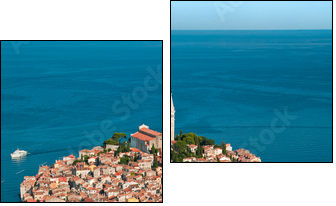 Luftaufnahme von Rovinj-Istrien im Sommer. - Zweiteiliges Leinwandbild, Diptychon