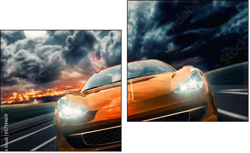 Night Drive - Zweiteiliges Leinwandbild, Diptychon