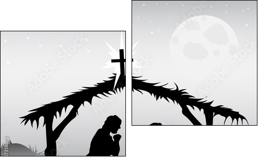 nativity scene,vector - Zweiteiliges Leinwandbild, Diptychon