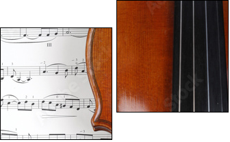 Geige mit Noten - Zweiteiliges Leinwandbild, Diptychon