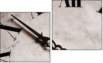 Antique Clock in Water - Zweiteiliges Leinwandbild, Diptychon