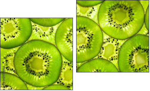 Fresh Kiwi pattern / background / back lit - Zweiteiliges Leinwandbild, Diptychon