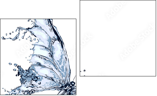 Water splash butterfly 2 - Zweiteiliges Leinwandbild, Diptychon