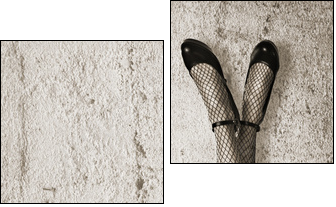 Young woman with long slim sexy legs - Zweiteiliges Leinwandbild, Diptychon