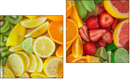 fruit background - Zweiteiliges Leinwandbild, Diptychon