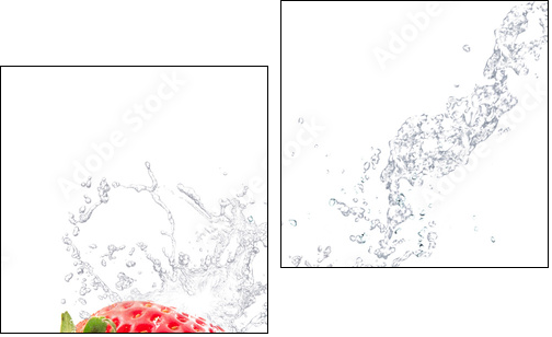 fragole splash - Zweiteiliges Leinwandbild, Diptychon