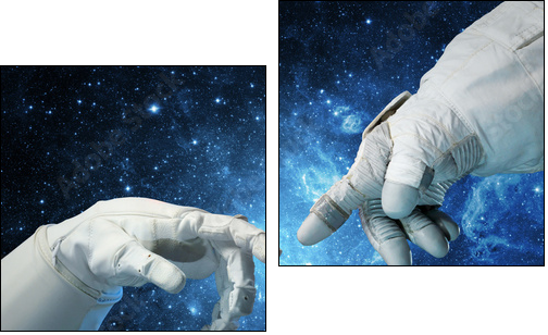 New technologies in space. Concept - Zweiteiliges Leinwandbild, Diptychon