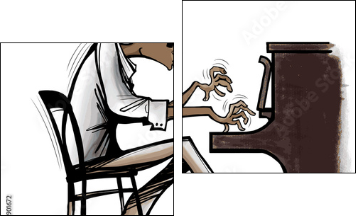 piano-Jazz - Zweiteiliges Leinwandbild, Diptychon
