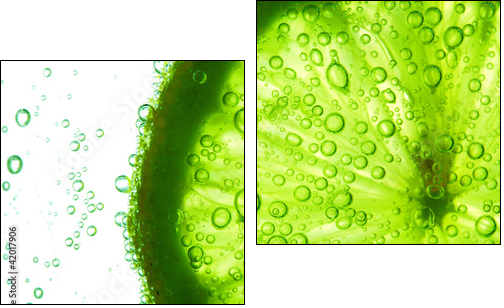lime slice in water - Zweiteiliges Leinwandbild, Diptychon