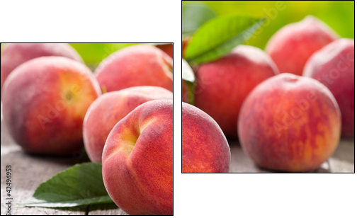 fresh peaches - Zweiteiliges Leinwandbild, Diptychon