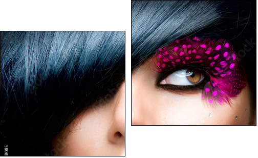 Fashion Brunette Model Portrait. Hairstyle - Zweiteiliges Leinwandbild, Diptychon