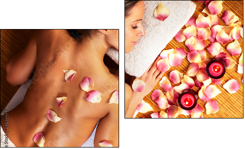 Young woman in Spa massage salon. - Zweiteiliges Leinwandbild, Diptychon
