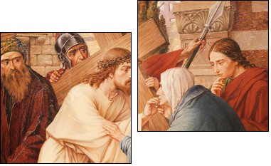 Gent - Jesus and Mary on the cross way -  st. Peter s church - Zweiteiliges Leinwandbild, Diptychon