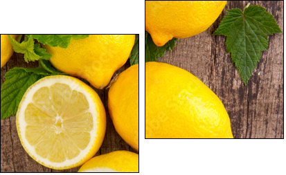 Fresh lemons, upper view - Zweiteiliges Leinwandbild, Diptychon