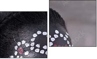 Tribal face - Zweiteiliges Leinwandbild, Diptychon