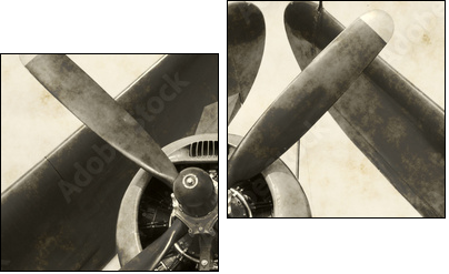 Wartime navy airplane with folded wings - Zweiteiliges Leinwandbild, Diptychon