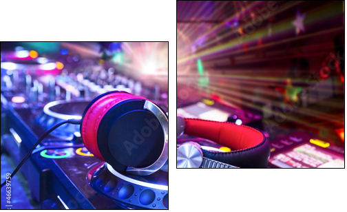 Dj mixer with headphones - Zweiteiliges Leinwandbild, Diptychon