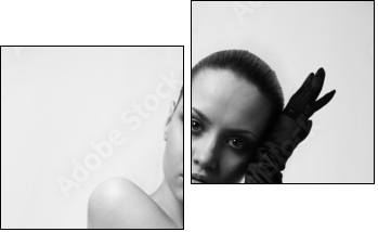 Nude elegant girl. - Zweiteiliges Leinwandbild, Diptychon