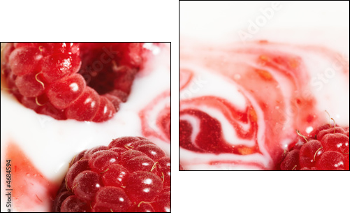 Raspberry and cream - Zweiteiliges Leinwandbild, Diptychon