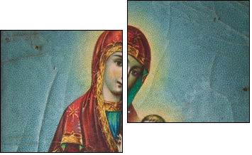 Orthodox Icon of the Mother of God - Zweiteiliges Leinwandbild, Diptychon