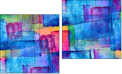 seamless blue cubism abstract art texture watercolor wallpaper b - Zweiteiliges Leinwandbild, Diptychon