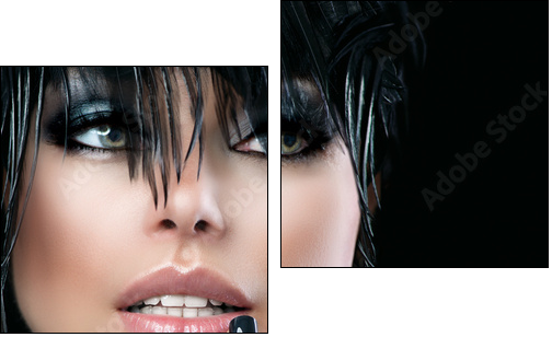 Fashion Art Portrait Of Beautiful Girl. Vogue Style Woman - Zweiteiliges Leinwandbild, Diptychon