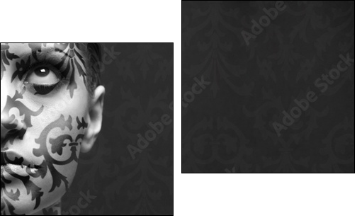 portrait of girl with make-up - Zweiteiliges Leinwandbild, Diptychon