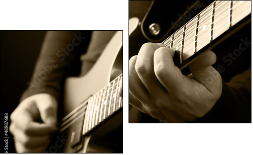 guitarist hands - Zweiteiliges Leinwandbild, Diptychon