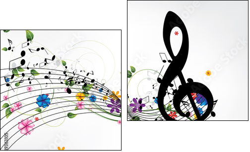 Musical abstract background - Zweiteiliges Leinwandbild, Diptychon