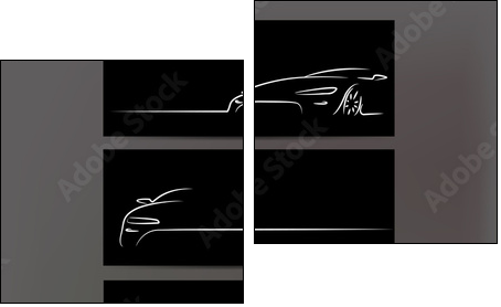 Silhouette of car. Vector illustration - Zweiteiliges Leinwandbild, Diptychon