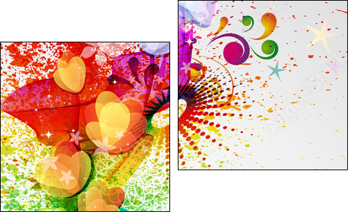 Floral design background. - Zweiteiliges Leinwandbild, Diptychon