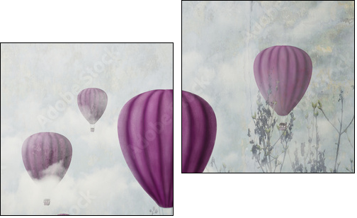 Pink Balloons - Zweiteiliges Leinwandbild, Diptychon