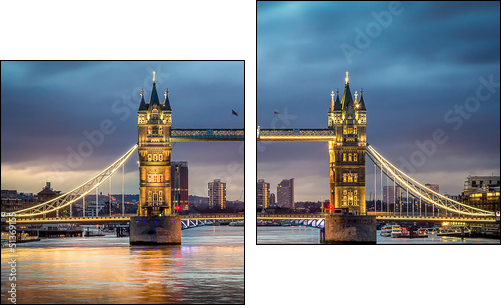 Tower bridge sunset - Zweiteiliges Leinwandbild, Diptychon