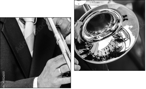 The Trumpeter - Zweiteiliges Leinwandbild, Diptychon