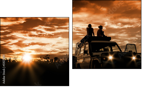 adventure sunset - Zweiteiliges Leinwandbild, Diptychon