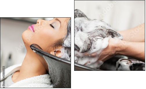 Hair Washing - Zweiteiliges Leinwandbild, Diptychon