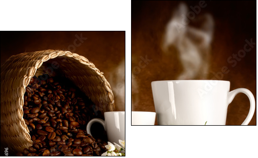 CaffÃ¨ in tazza - Zweiteiliges Leinwandbild, Diptychon