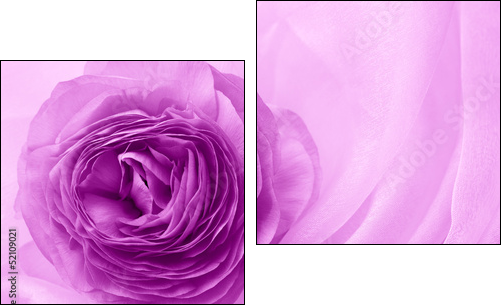flower petal on soft satin - Zweiteiliges Leinwandbild, Diptychon