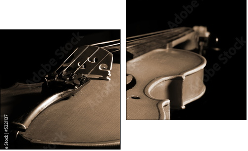 violin isolated on black - Zweiteiliges Leinwandbild, Diptychon